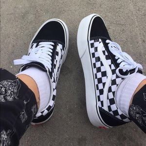 Platform Checkered Vans